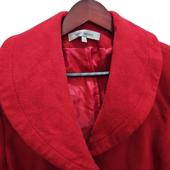 Harve Benard Red Wool Coat Plus Size 16 - Picture 2 of 5